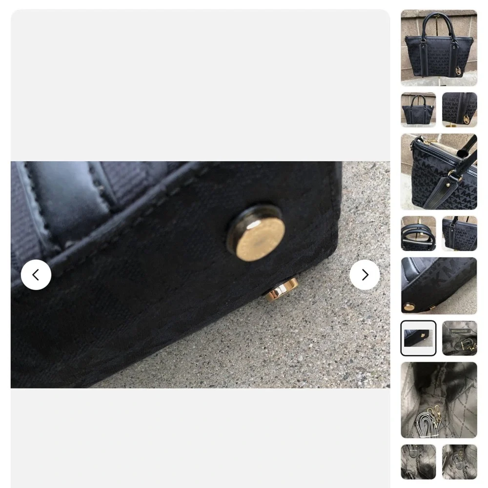 🖤Michael Kors Signature Griffin Jacquard Satchel Crossbody Newer Handbag - Picture 12 of 15